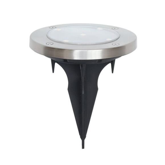 Solar Powered Stainless Steel LED Landscape Disc Lights, 12 Lumens 4 Count - Picture 4 of 6